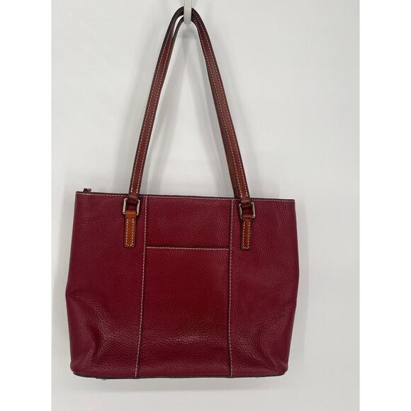 Dooney & Bourke Purse Shoulder Bag Red Burgundy Leather Quality Handbag - Picture 8 of 10